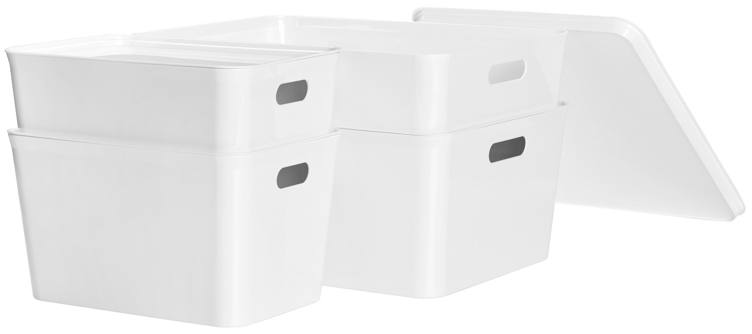 AUFBEWAHRUNGSBOXEN-SET  - Weiß, Basics, Kunststoff - Homeware