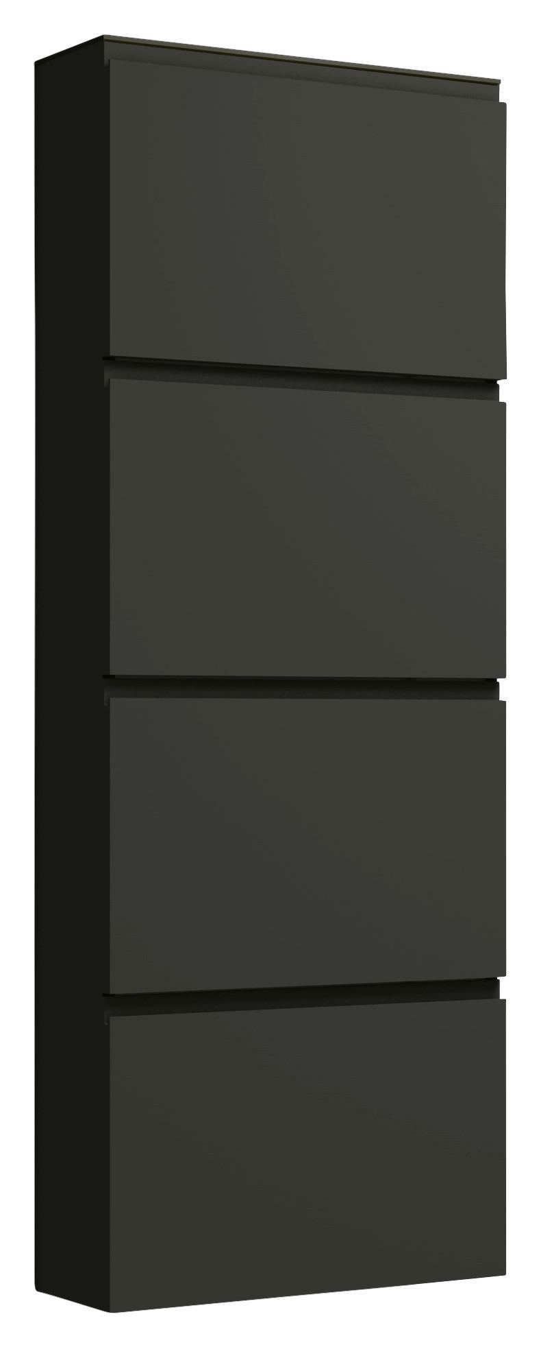 SCHUHKIPPER Gardasee in 60/161/22 cm - Anthrazit, Design, Glas/Holzwerkstoff (60/161/22cm) - Moderano