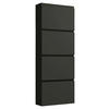 SCHUHKIPPER Gardasee  in 60/161/22 cm  - Anthrazit, Design, Glas/Holzwerkstoff (60/161/22cm) - Moderano