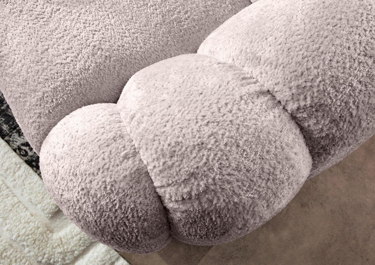 BIGSOFA in Chenille Rosa  - Schwarz/Rosa, KONVENTIONELL, Kunststoff/Textil (248/78/112cm) - Carryhome