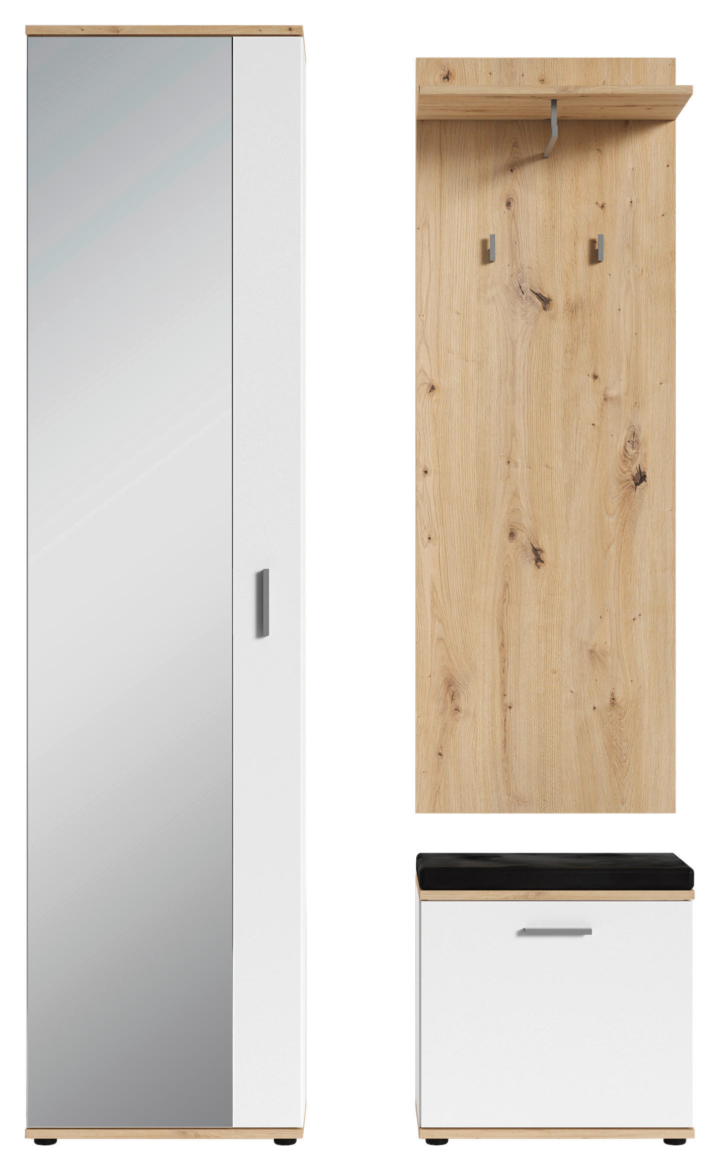 GARDEROBE in 49/196/30 cm - Weiß/Eiche Artisan, Design, Holzwerkstoff (49/196/30cm) - MID.YOU