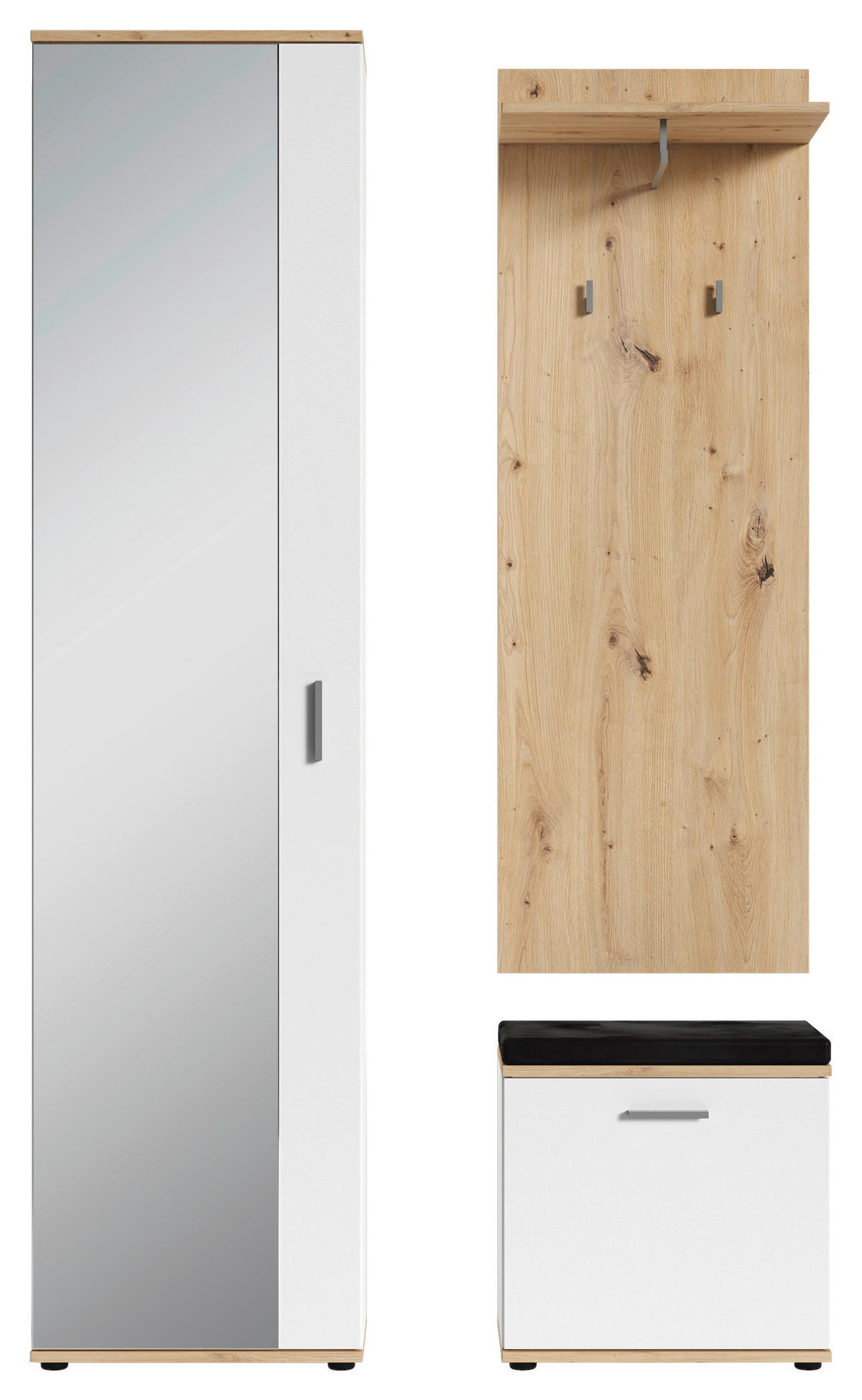 GARDEROBE  in 49/196/30 cm  - Weiß/Eiche Artisan, Design, Holzwerkstoff (49/196/30cm) - MID.YOU