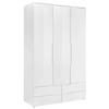 DREHTÜRENSCHRANK 126/208/57 cm 3-türig Weiß Hochglanz  - Eichefarben/Weiß Hochglanz, MODERN (126/208/57cm) - MID.YOU