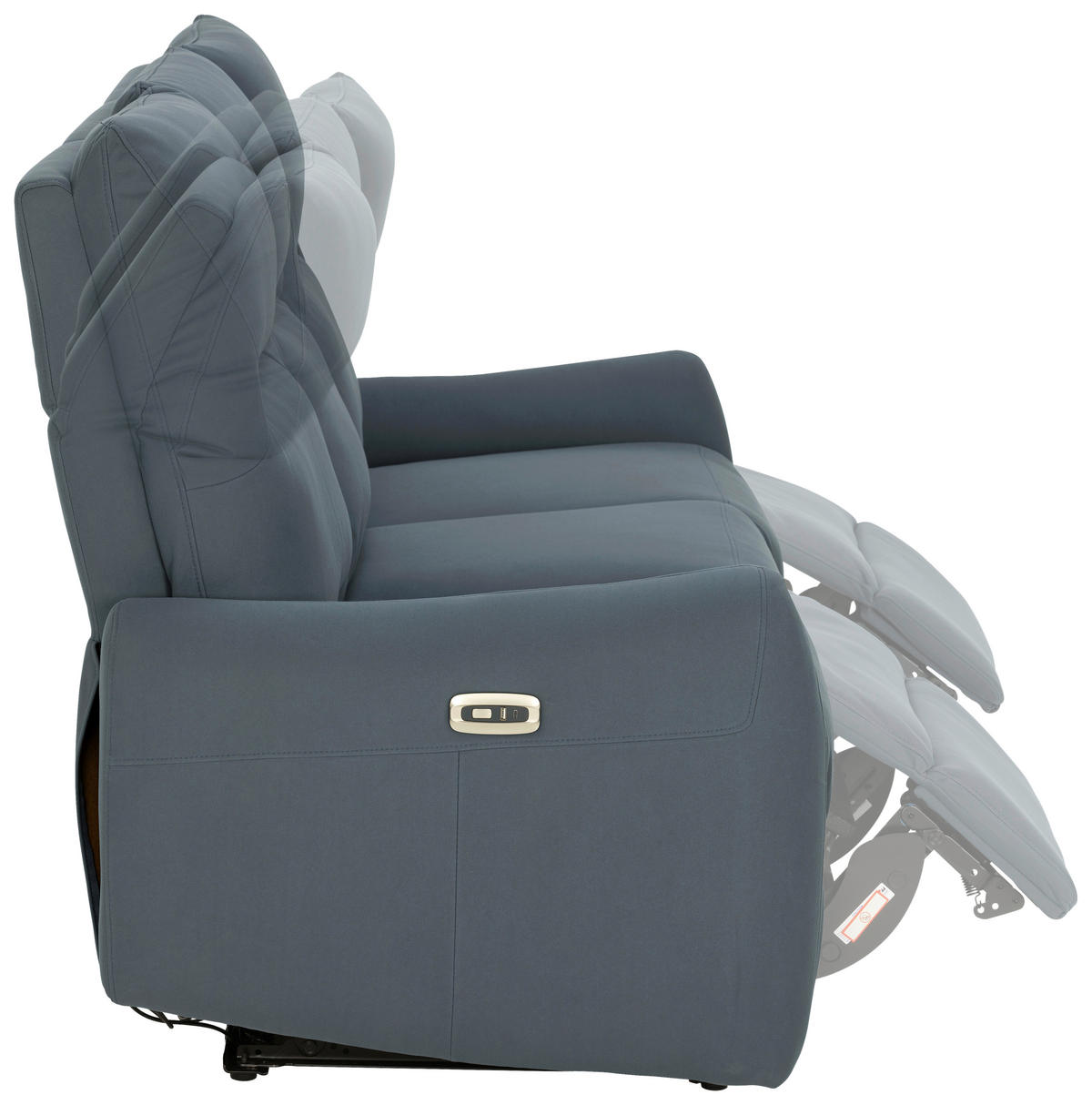 SITZGARNITUR Mikrofaser Dunkelblau  - Schwarz/Dunkelblau, KONVENTIONELL, Textil/Metall - Livetastic