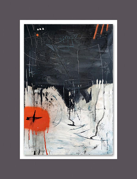BILD Sebastien Cheramy Abstraktes Conversation with wall 2  - Multicolor, Basics, Holzwerkstoff/Kunststoff (50/65cm) - Wiedemann