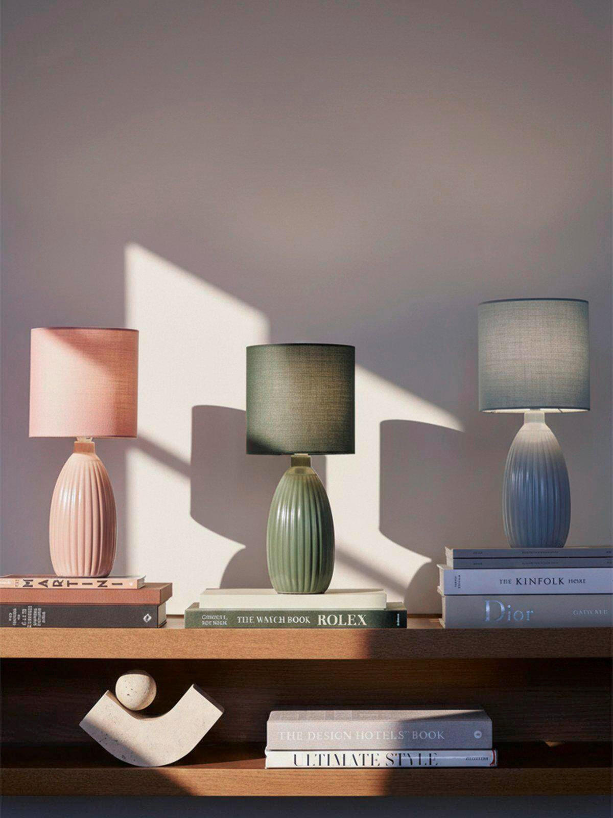 TISCHLEUCHTE Uno   - Goldfarben/Rosa, Trend, Keramik/Metall (16/37cm) - PR Home