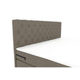 BOXSPRINGBETT 180/200 cm  in Graubraun  - Graubraun/Schwarz, KONVENTIONELL, Textil/Metall (180/200cm) - Carryhome