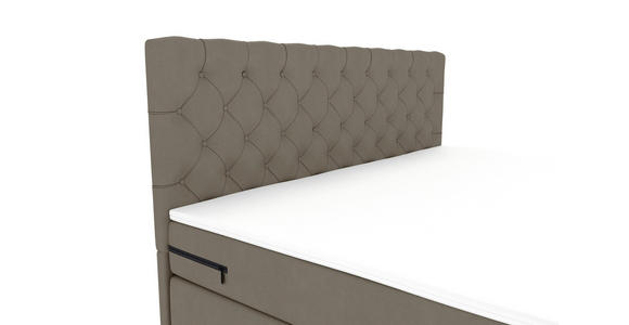 BOXSPRINGBETT 180/200 cm  in Graubraun  - Graubraun/Schwarz, KONVENTIONELL, Textil/Metall (180/200cm) - Carryhome