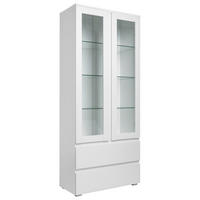 VITRINE in Weiß  - Silberfarben/Weiß, KONVENTIONELL, Glas/Holzwerkstoff (80/191/40cm) - MID.YOU