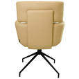 ARMLEHNSTUHL  Lederauswahl, Wippfunktion, Sitzfläche 360° drehbar  Echtleder  - Hellbraun/Schwarz, Design, Leder/Metall (62/92/66cm) - Dieter Knoll