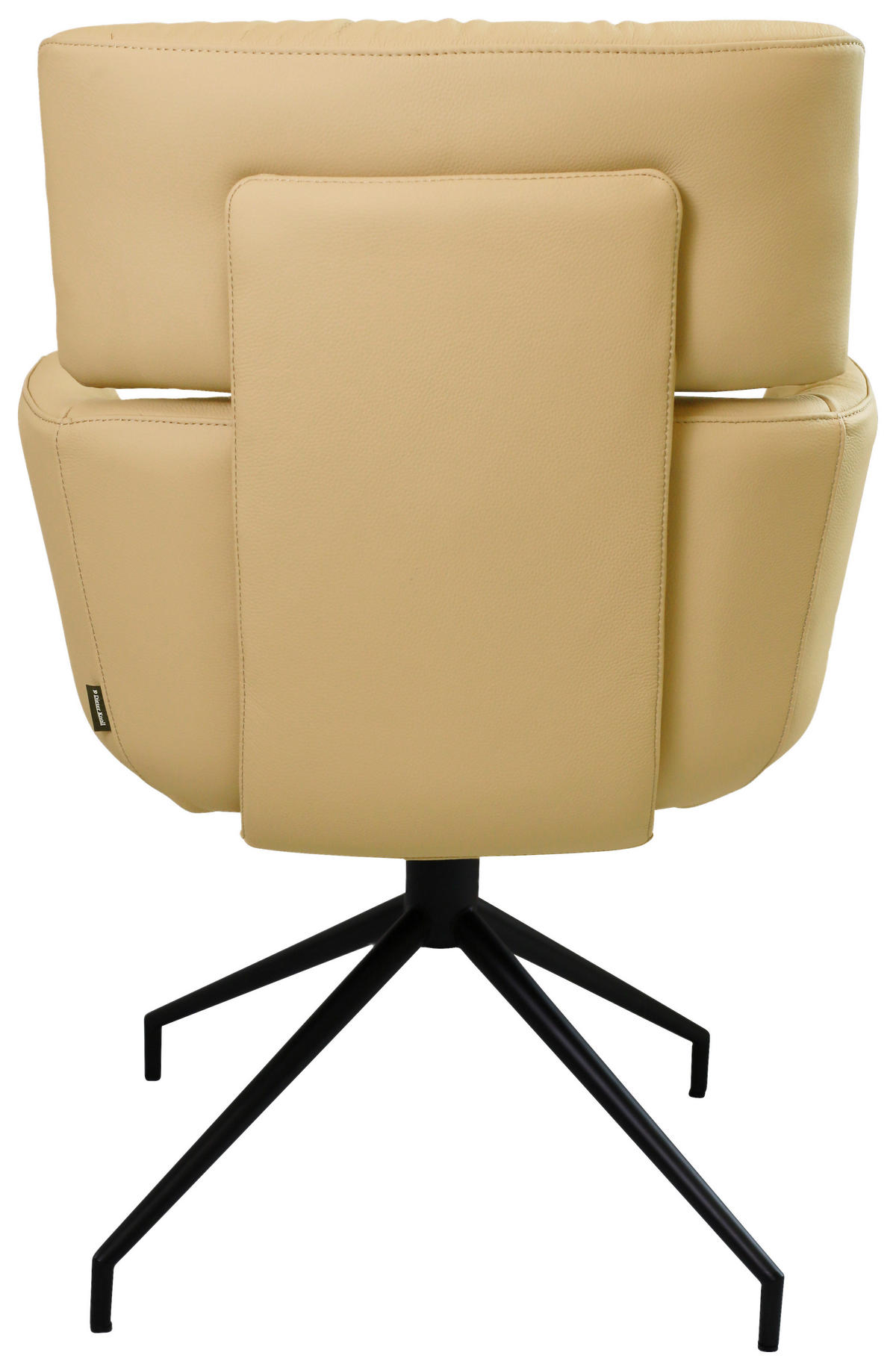 ARMLEHNSTUHL  in Eisen Echtleder pigmentiert  - Hellbraun/Schwarz, Design, Leder/Metall (62/92/66cm) - Dieter Knoll