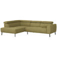 ECKSOFA in Struktur Gelb 205/280 cm - Gelb/Schwarz, Design, Textil/Metall (205/280cm) - Xora