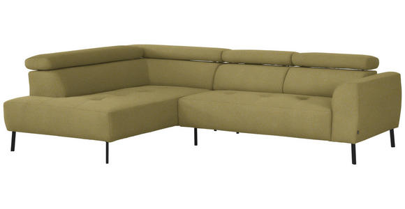 ECKSOFA in Struktur Gelb 205/280 cm - Gelb/Schwarz, Design, Textil/Metall (205/280cm) - Xora