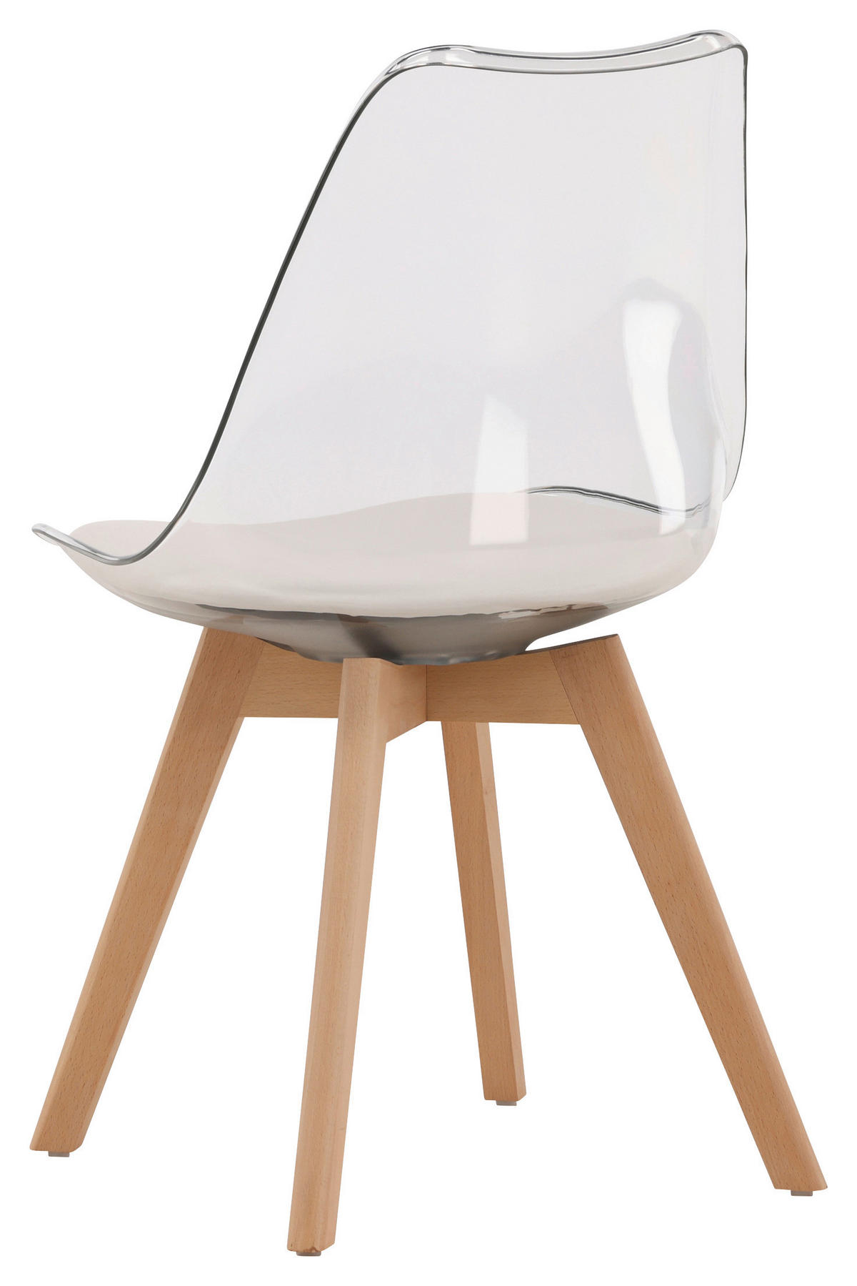 STOLSET 2 styck läderimitation (vegan)  - vit/björkfärgad, Design, trä/textil (49/85/50cm) - Livetastic