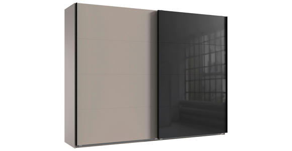 SCHWEBETÜRENSCHRANK  in Graphitfarben, Schwarz, Sahara  - Schwarz/Graphitfarben, Design, Glas/Holzwerkstoff (270/208/65cm) - Carryhome