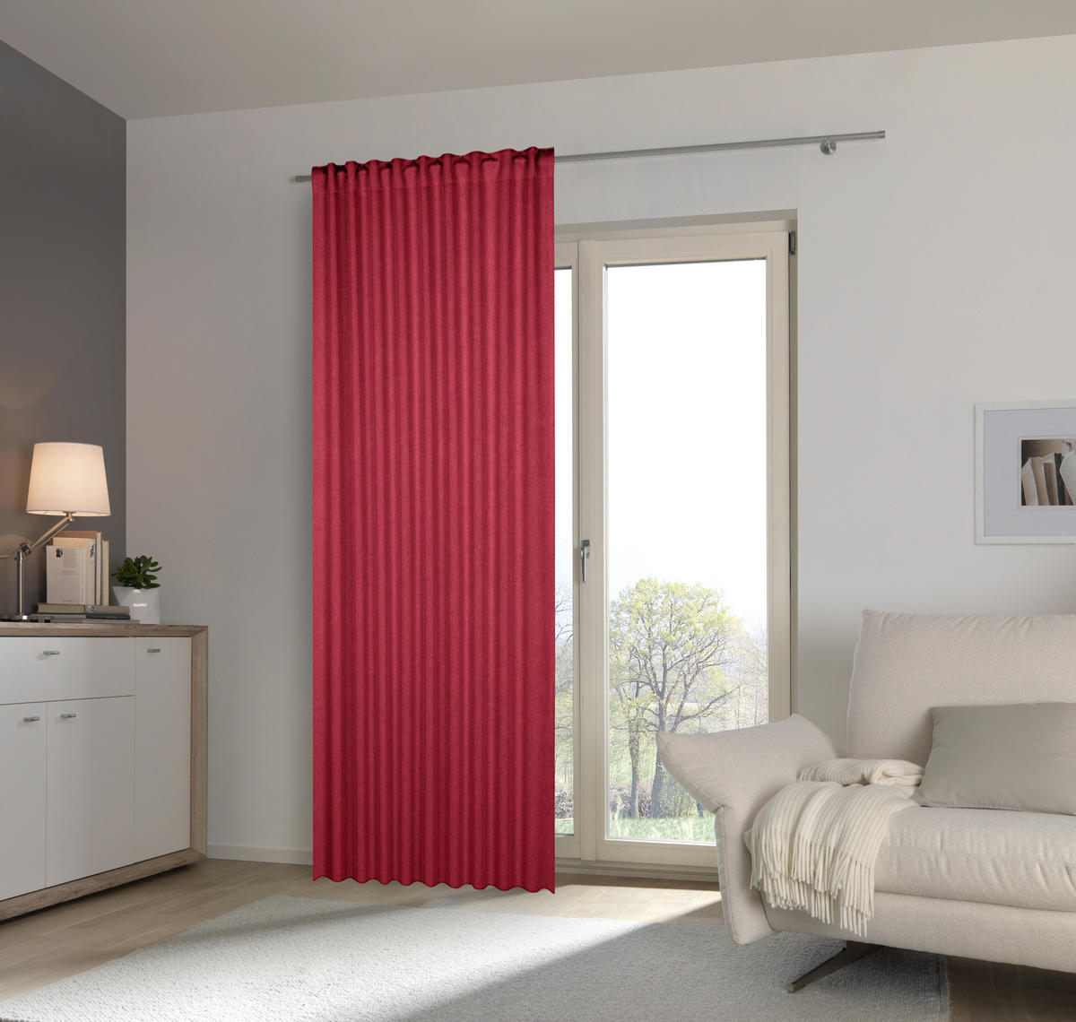 FERTIGVORHANG  blickdicht   135/245 cm  - Rot, Basics, Textil (135/245cm) - Esposa