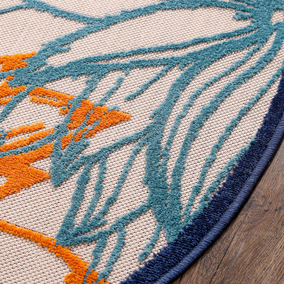 TEPIH ZA UNUTAR./VANJ. UPORAB  120 cm  višebojno, bijela  Floral  - bijela/višebojno, Lifestyle, tekstil/plastika (120cm)