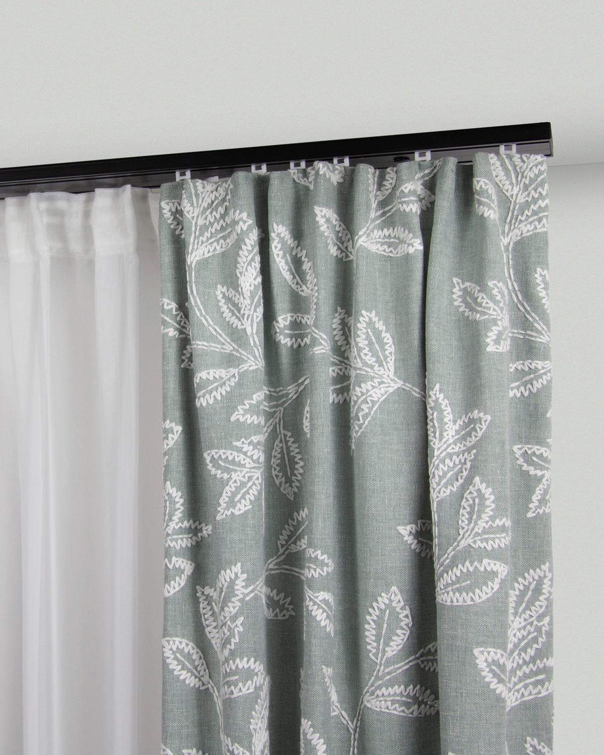 VORHANGSCHIENE  130 cm  - Schwarz, Basics, Metall (130cm)