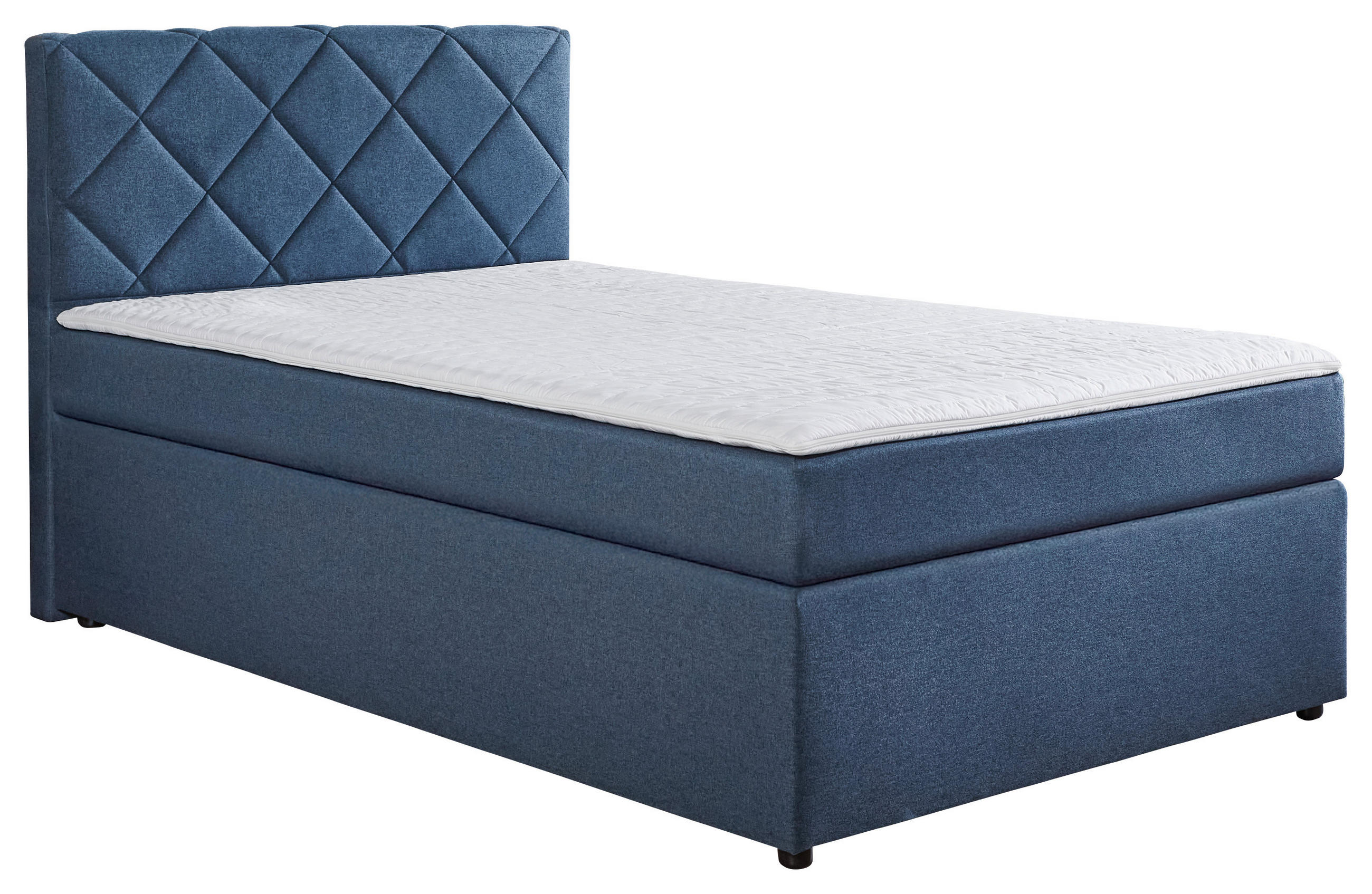 BOXSPRINGBETT 120/200 cm  in Dunkelblau  - Schwarz/Dunkelblau, KONVENTIONELL, Kunststoff/Textil (120/200cm) - Boxxx