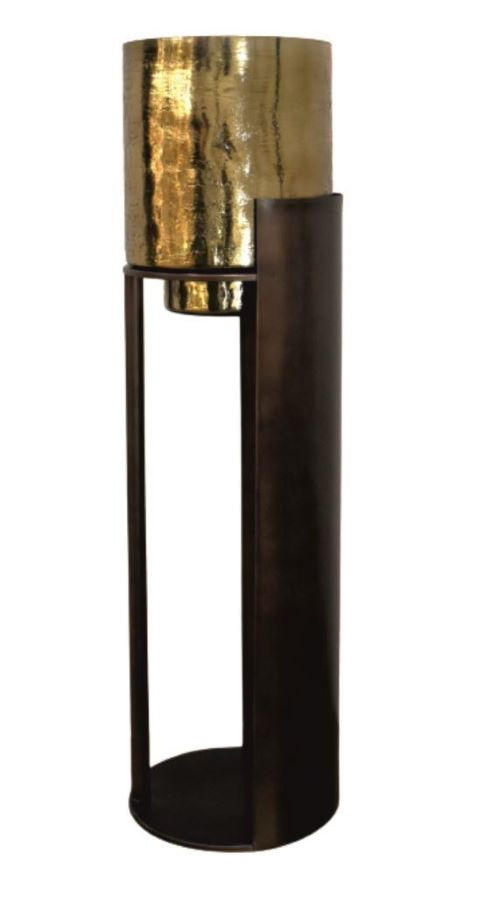 WINDLICHT - Bronzefarben, Basics, Glas/Metall (98/28/28cm)