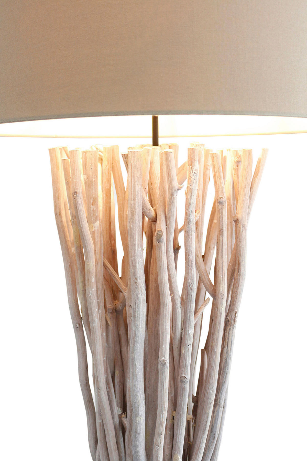 STEHLEUCHTE  30/175/30 cm   - Schwarz/Naturfarben, Design, Holz/Textil (30/175/30cm) - P & B