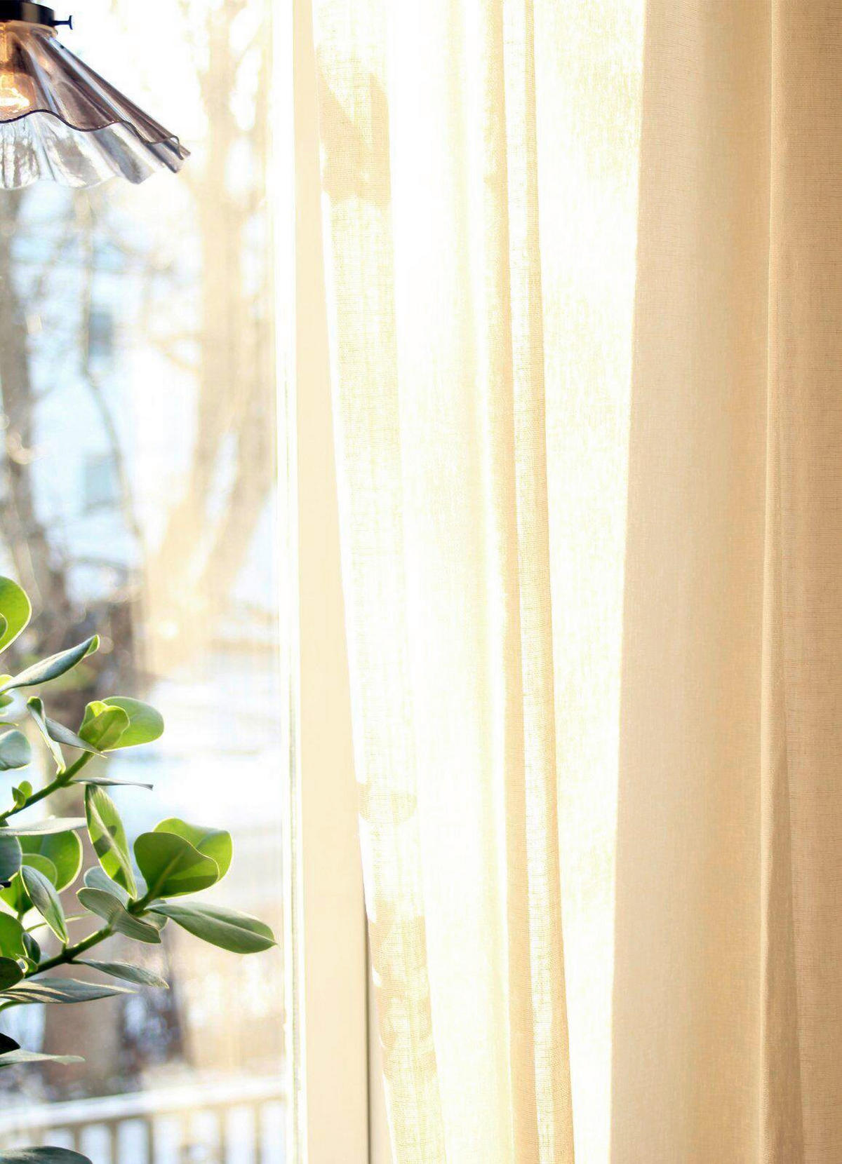 HOTOVÝ ZÁVĚS, poloprůhledné, 140/280 cm - krémová, Basics, textil (140/280cm) - Svanefors