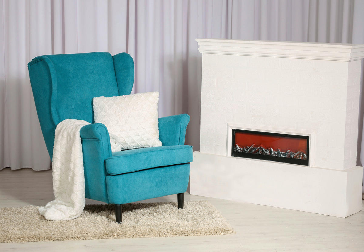 KRESLO UŠIAK, drevo, textil, kartón, kompozitné drevo, modrá - modrá/čierna, Basics, kartón/drevo (78/102/98cm) - Niels Andersson