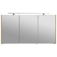 SPIEGELSCHRANK 122/64/17,2 cm  - Eichefarben, KONVENTIONELL, Glas/Holzwerkstoff (122/64/17,2cm) - Novel