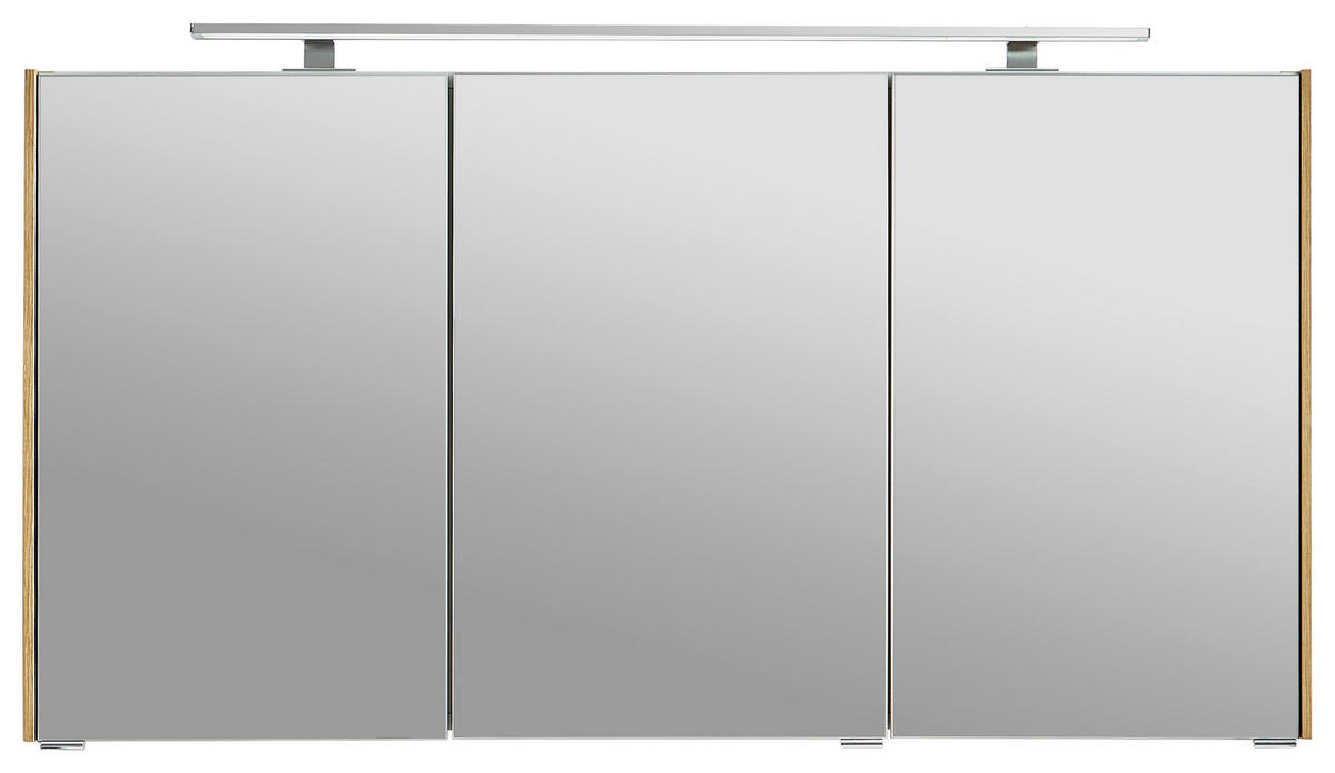 SPIEGELSCHRANK 122/64/17,2 cm  - Eichefarben, KONVENTIONELL, Glas/Holzwerkstoff (122/64/17,2cm) - Novel