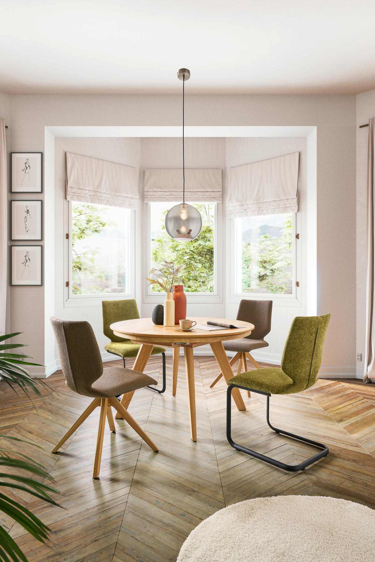 ESSTISCH in Holz 120-170/120/75 cm  - Eichefarben, Design, Holz (120-170/120/75cm) - Venjakob