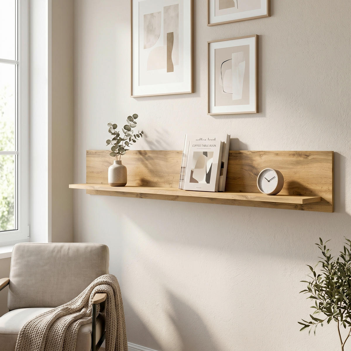POLICA ZIDNA hrast Wotan  drvni materijal  - hrast Wotan, Design, drvni materijal (140/20/15cm) - Modern Living