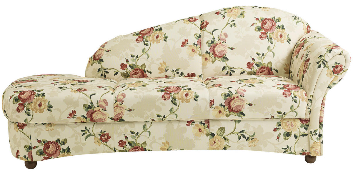 RÉCAMIERE in Flachgewebe Gelb, Rot, Beige  - Gelb/Beige, Design, Holz/Textil (191/83/81cm) - Max Winzer