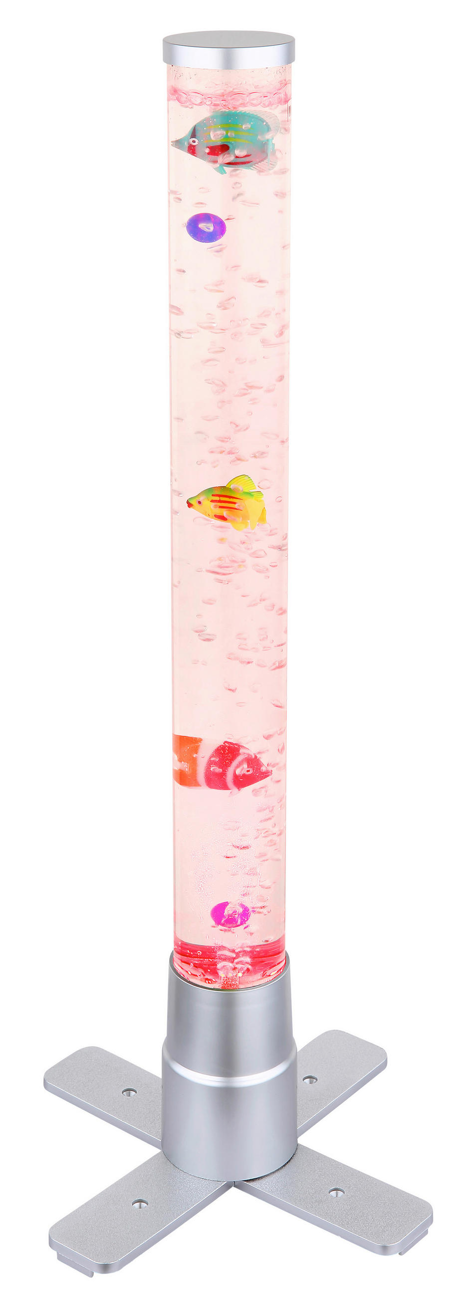 LED-STEHLEUCHTE 24,6/24,6/61,1 cm   - Klar/Silberfarben, Basics, Kunststoff (24,6/24,6/61,1cm) - Globo