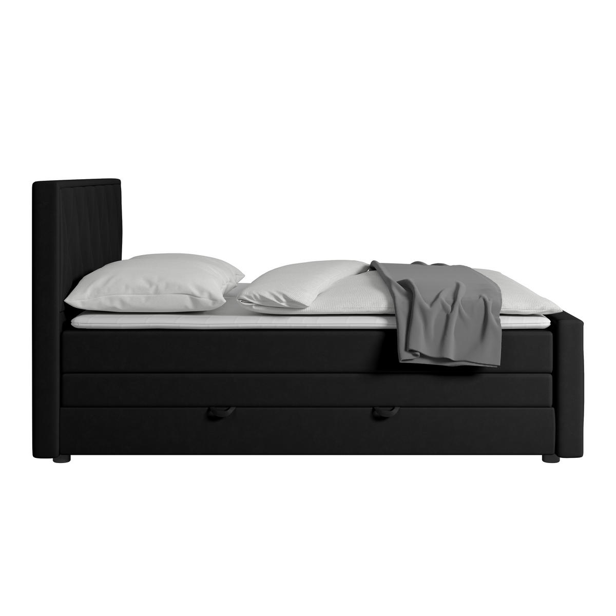 BOXSPRINGBETT 180/200 cm  in Schwarz  - Schwarz, MODERN, Holzwerkstoff/Kunststoff (180/200cm) - MID.YOU