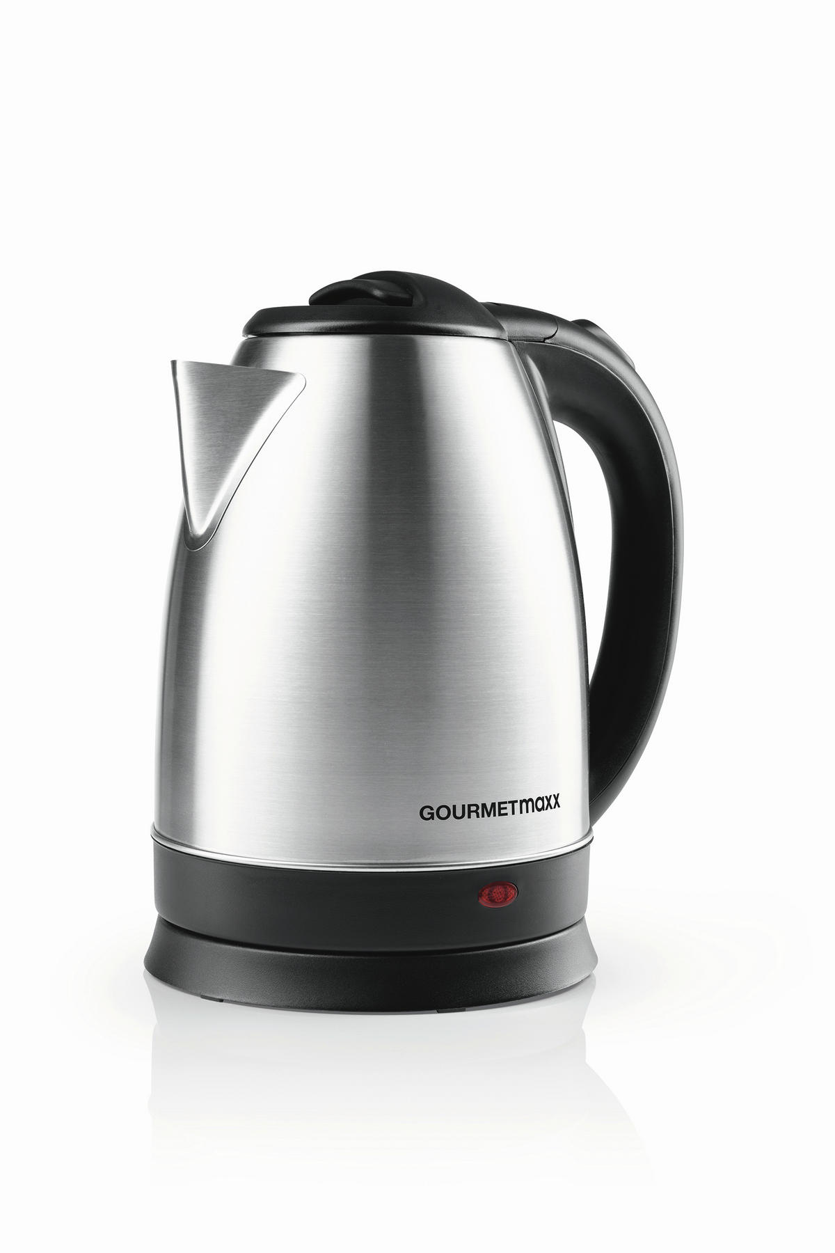 WASSERKOCHER GOURMETmaxx 1,8 L  - Edelstahlfarben/Schwarz, Basics, Kunststoff/Metall (24,5/16,5/21,5cm) - GOURMETMAXX