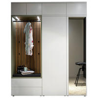 GARDEROBE 8-teilig  in 186/234/39 cm  - Wildeiche/Weiss, Design, Glas/Holzwerkstoff (186/234/39cm) - Moderano