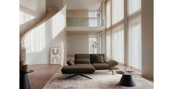 ECKSOFA  in Flachgewebe Dunkelbraun  155/234 cm  - Dunkelbraun/Schwarz, Design, Textil/Metall (155/234cm) - Dieter Knoll