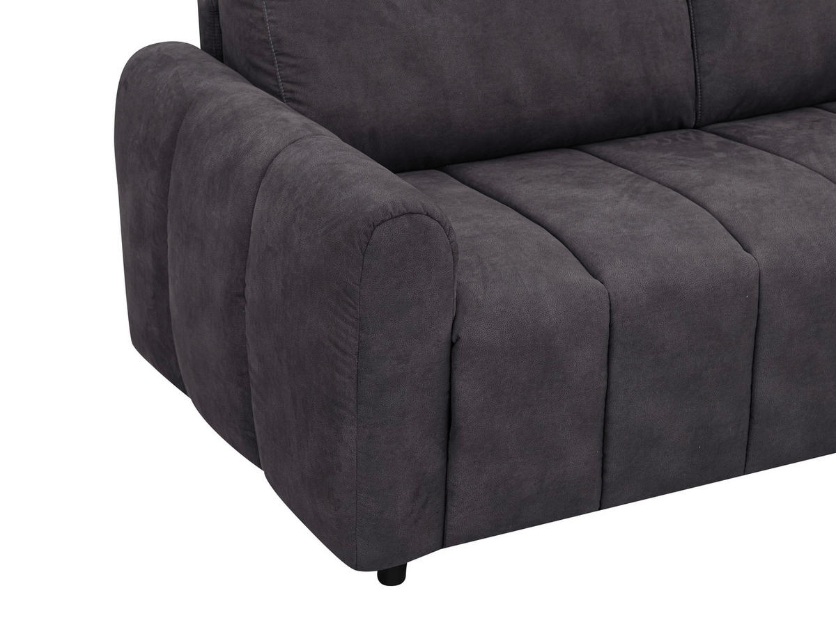 SCHLAFSOFA Leinenoptik Dunkelgrau  - Dunkelgrau/Schwarz, Design, Kunststoff/Textil (198/91/100cm) - Carryhome