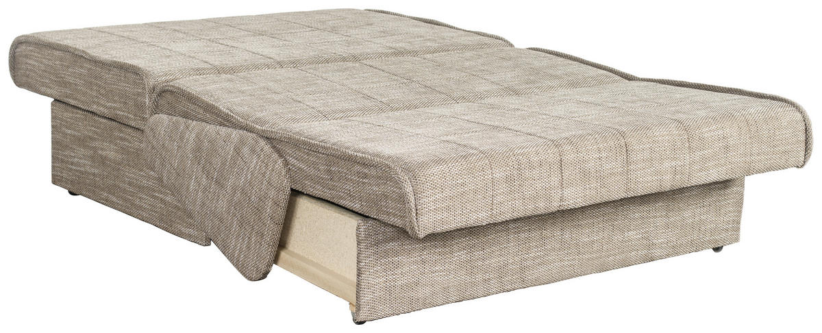 Dvosed z ležiščem,  rjava tekstil  - črna/rjava, Konvencionalno, tekstil (126/87/110cm) - Boxxx