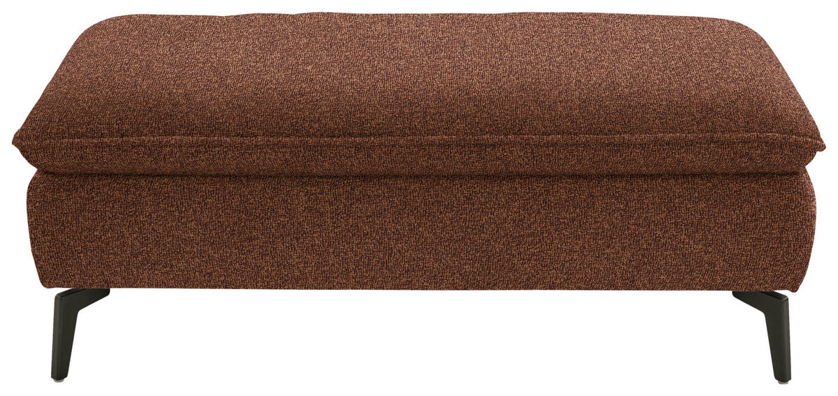 HOCKER in Textil Rostfarben  - Rostfarben/Schwarz, Design, Textil/Metall (130/46/65cm) - Valdera