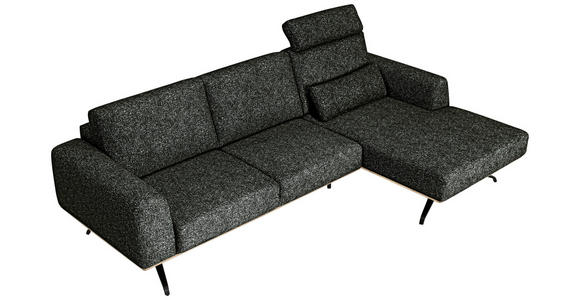 ECKSOFA in Struktur Waldgrün  - Waldgrün/Schwarz, Design, Textil/Metall (262/157cm) - Novel