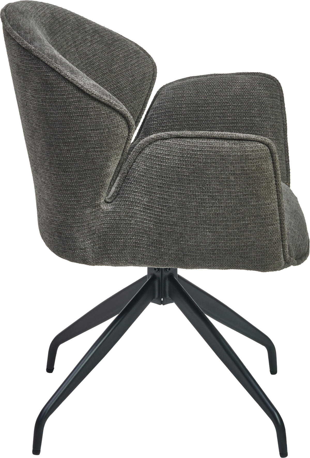 ARMLEHNSTUHL  Sitzfläche 360° drehbar Webstoff  - Schwarz, MODERN, Holz/Textil (60/86/61cm) - MID.YOU