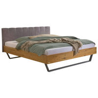 BETT 140/200 cm  in Anthrazit, Wildeiche  - Wildeiche/Anthrazit, KONVENTIONELL, Holz/Textil (140/200cm) - Hasena