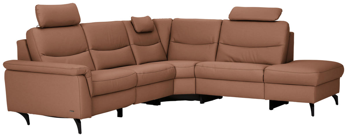 ECKSOFA  in Echtleder Haselnussfarben  280/249 cm  - Anthrazit/Haselnussfarben, Design, Leder/Metall (280/249cm) - Himolla Komfortklass