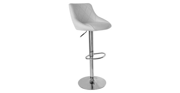 BARHOCKER in Metall, Textil Weiß, Chromfarben - Chromfarben/Weiß, Design, Textil/Metall (47,5/82-103/52cm) - Carryhome