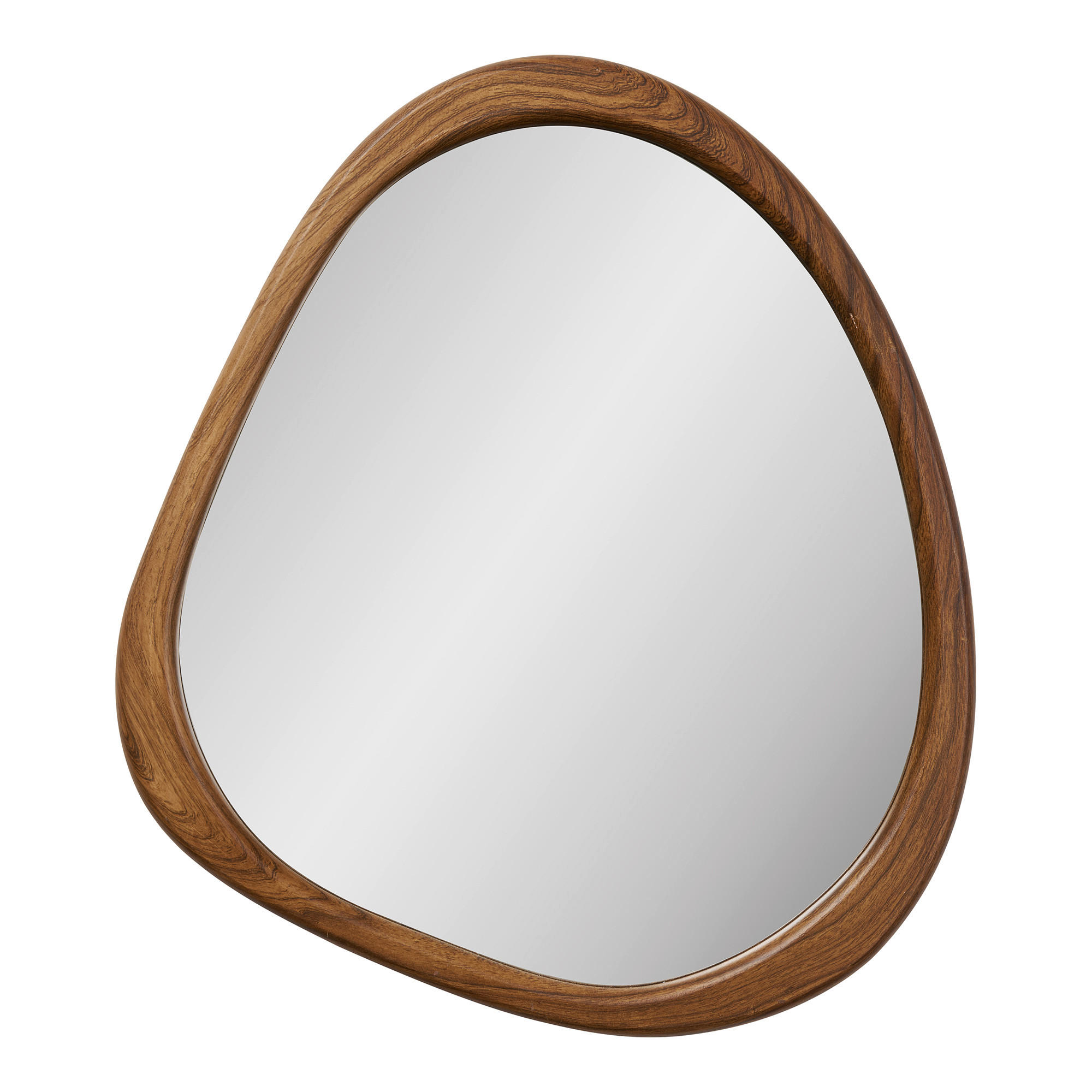 WANDSPIEGEL 44/47/2 cm    in organisch  - Klar/Braun, Basics, Glas/Holzwerkstoff (44/47/2cm)