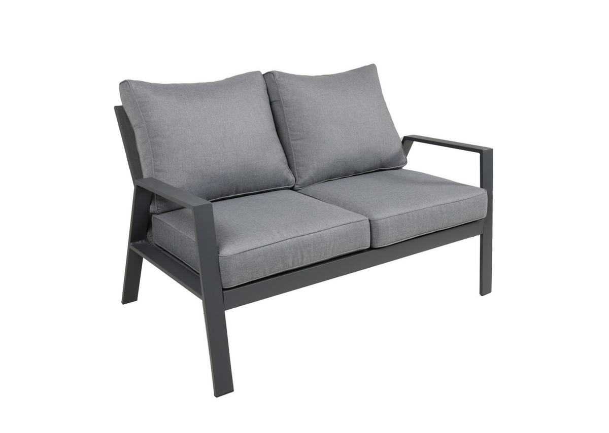 GARTENSET Aluminium  - Anthrazit/Grau, Basics, Kunststoff/Textil - Gardenson