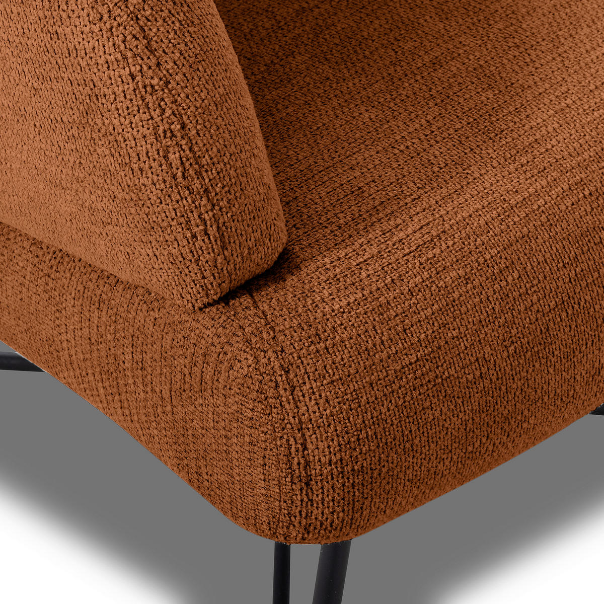 SESSEL in Chenille Rot  - Rot/Schwarz, Design, Textil/Metall (67/87/74cm) - Livetastic