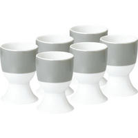 EIERBECHERSET Keramik Porzellan 6-teilig  - Weiß/Grau, Basics, Keramik (4,5/6,5cm) - Van Well