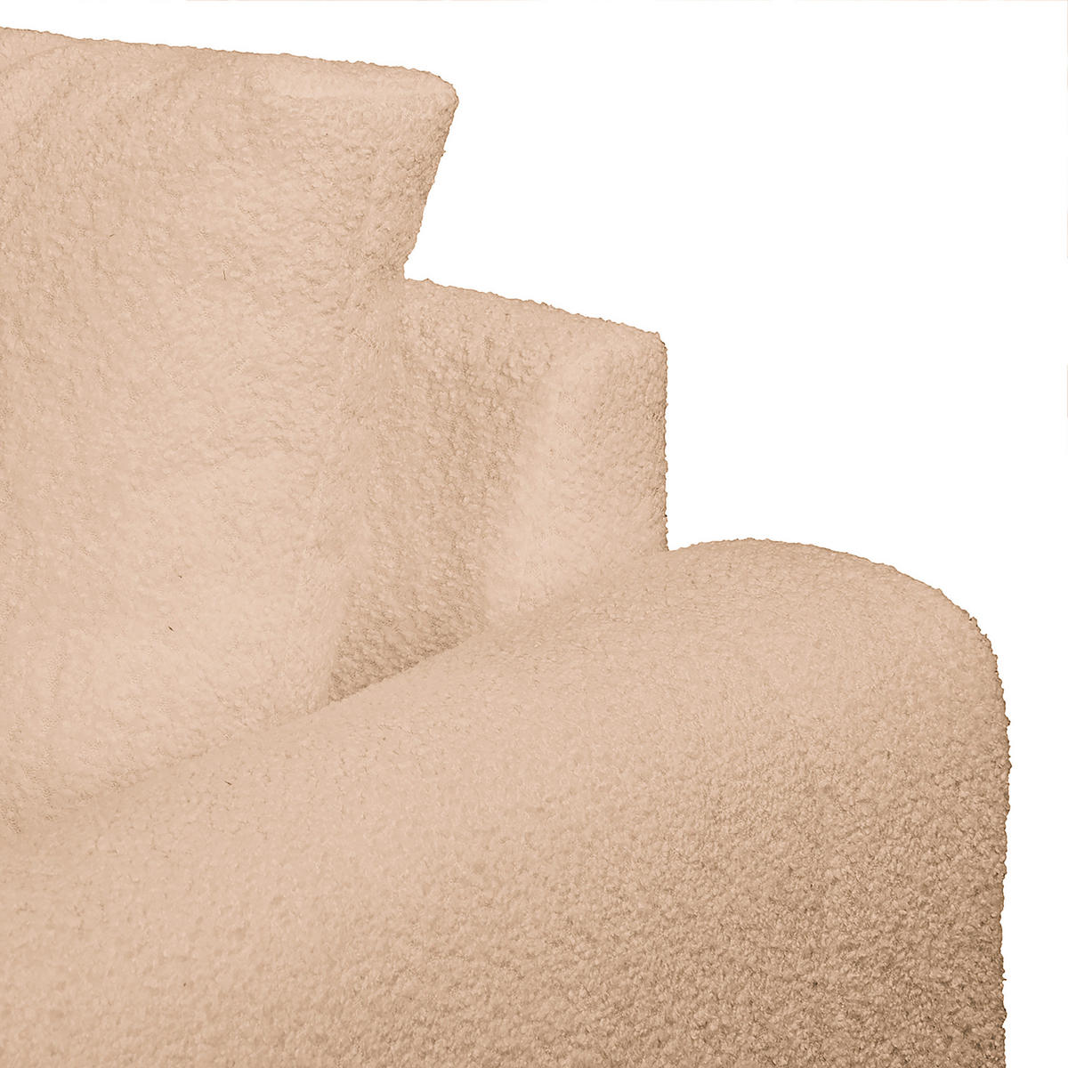 ECKSOFA inkl. Hocker Ariella Beige Bouclé  - Beige/Naturfarben, Design, Holz/Textil (161/231cm) - Livetastic